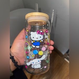 Sanrio Family Rainbow Libbey Beer Can Glass Cup